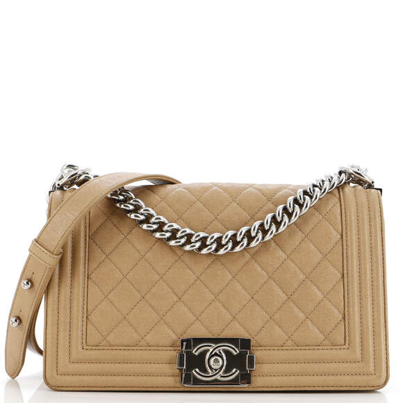 Chanel Boy Flap Bag Quilted Caviar Old #183954C39B - Picture 1 of 9